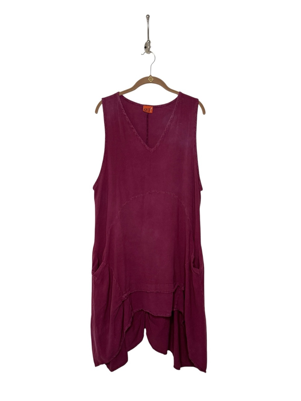 Oh My Gauze! Maroon Cotton Maxi Dress Size L